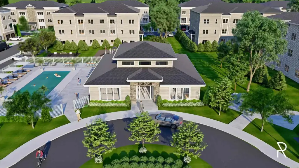 the paramount clubhouse aerial view